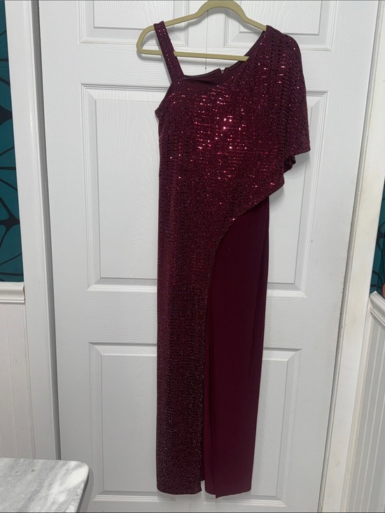 R&M Richards Dresses & Skirts - R&M Richard Jumpsuit Pant Sequined Overlay in Burgundy Size Taller 8